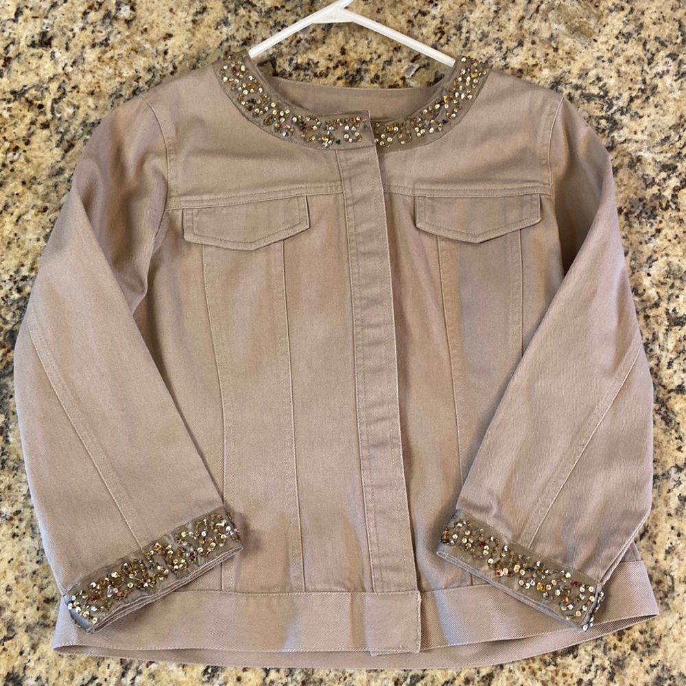 Jean jacket styling with a touch of bling!